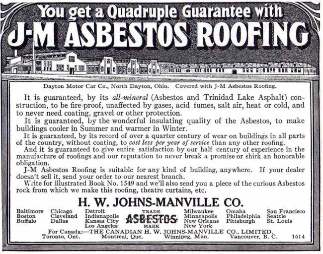 Johns Manville Asbestos Roofing 1912A